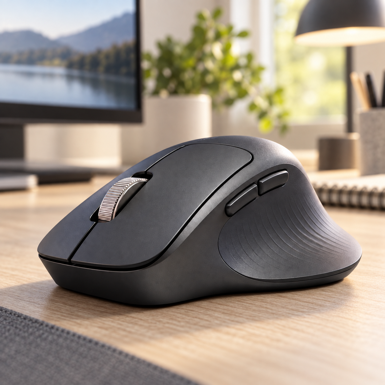 Office mouse on a desk