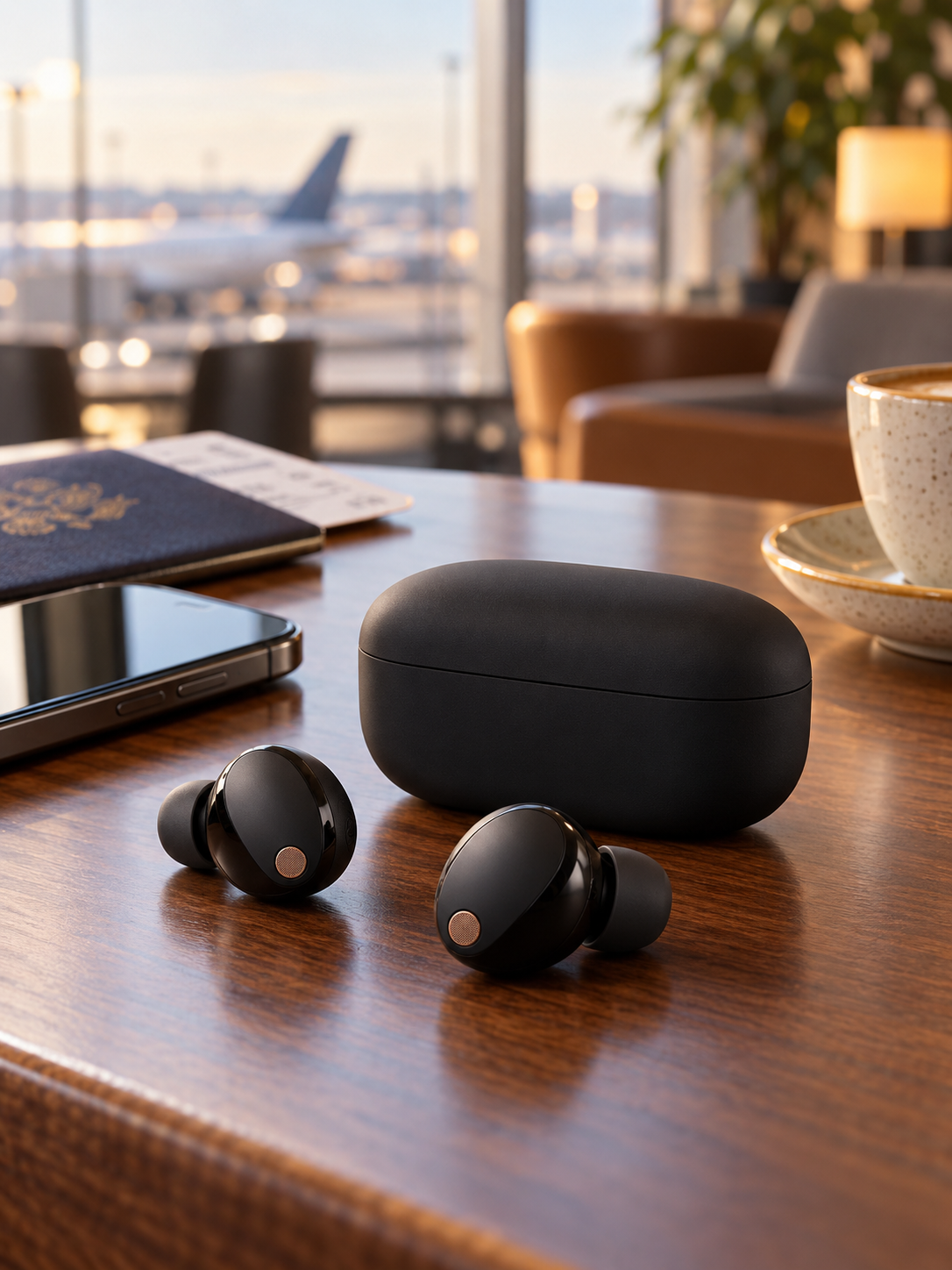 Sony WF-1000XM5 earbuds and charging case